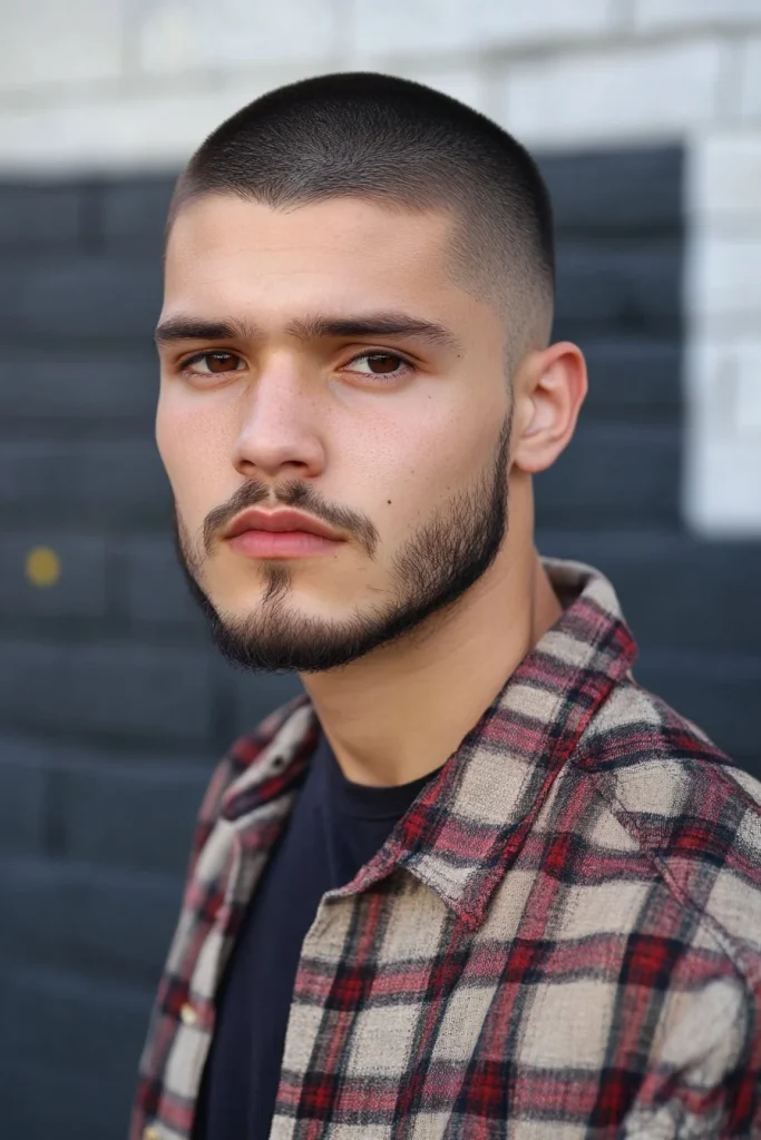 Buzz Cut with Mid Fade