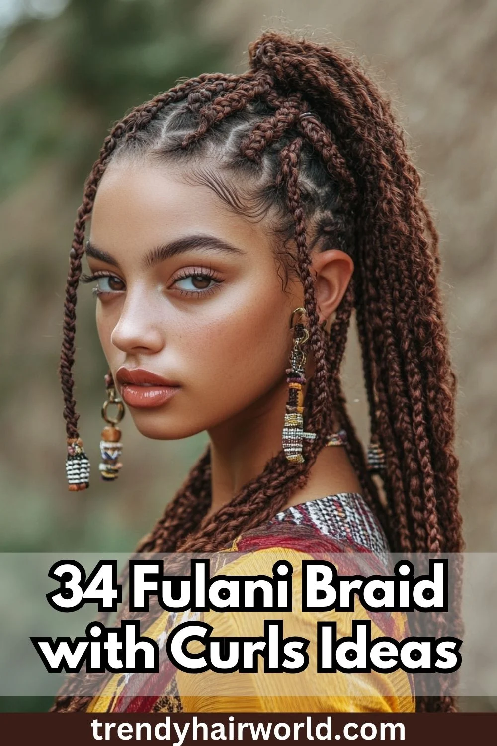 fulani braid with curls